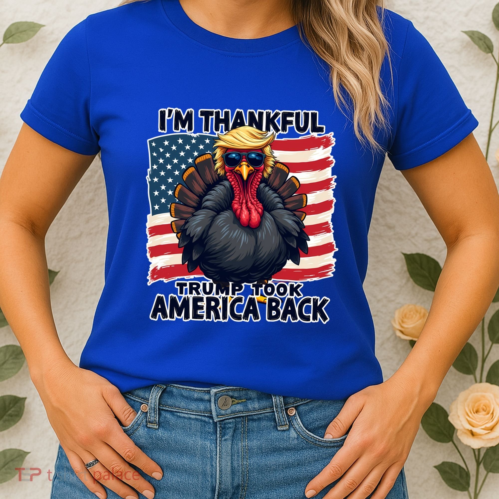 Make Thanksgiving Great Again Funny Turkey Trump American Gift Women's T-Shirt