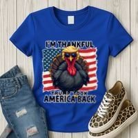 Make Thanksgiving Great Again Funny Turkey Trump American Gift Women's T-Shirt thumb 3
