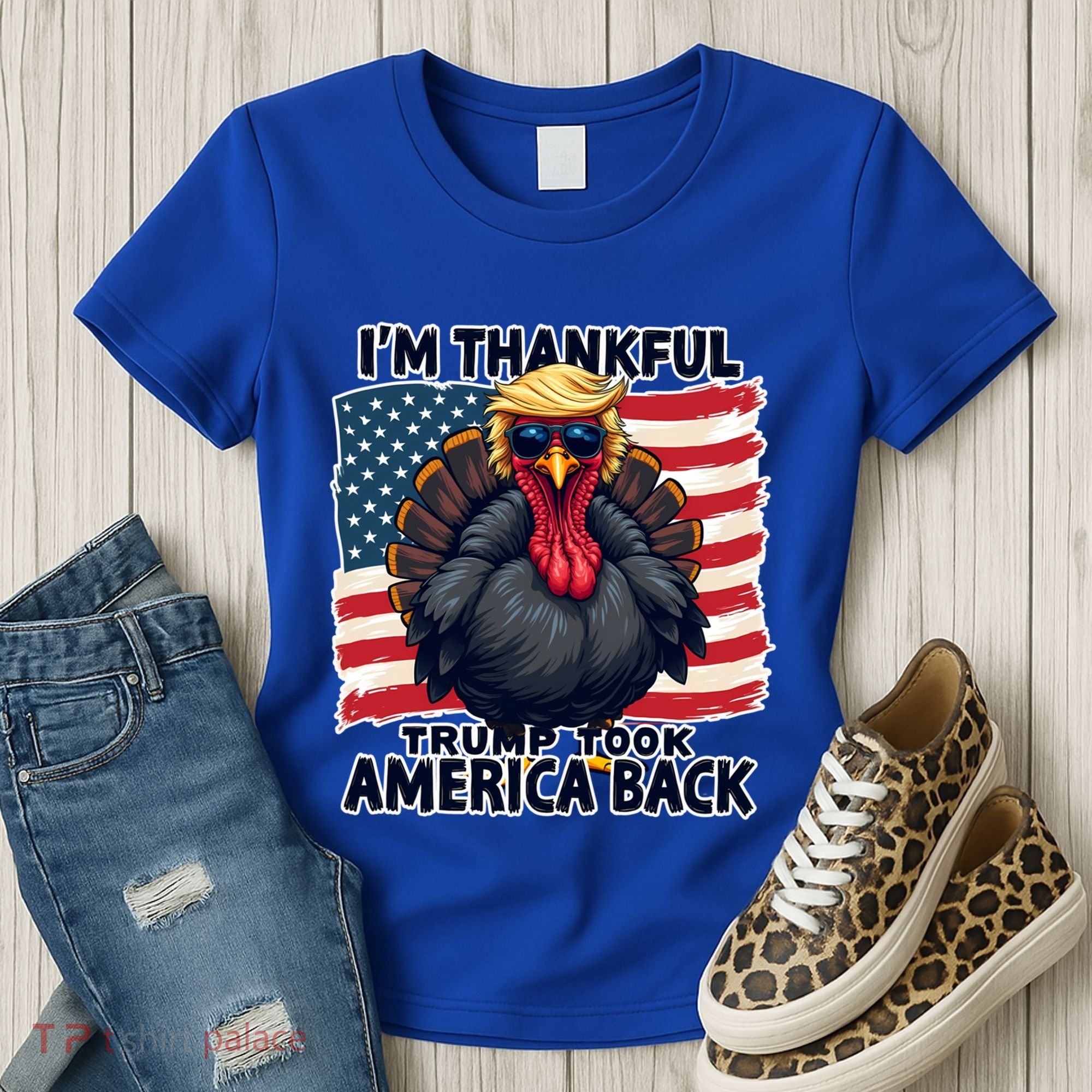 Make Thanksgiving Great Again Funny Turkey Trump American Gift Women's T-Shirt