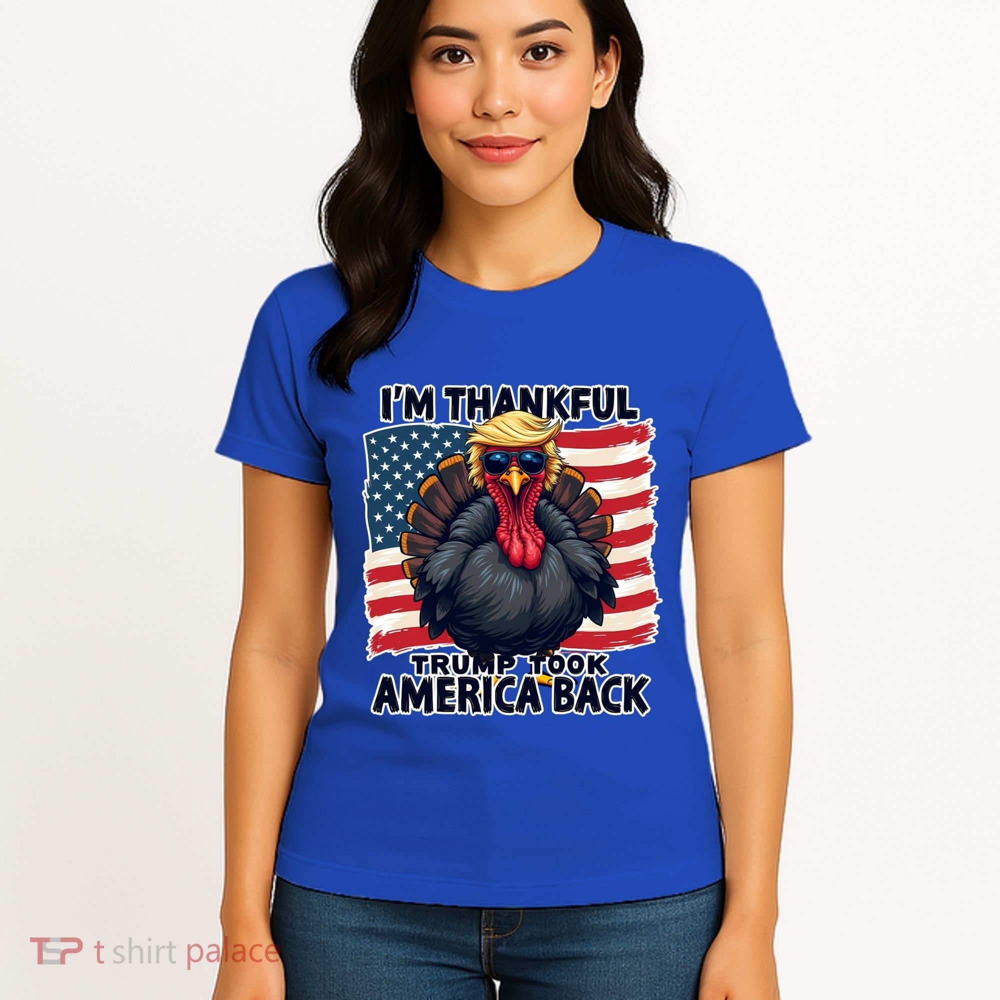 Make Thanksgiving Great Again Funny Turkey Trump American Gift Women's T-Shirt