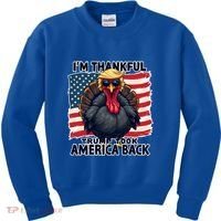 Make Thanksgiving Great Again Funny Turkey Trump American Gift Kids Sweatshirt thumb 0