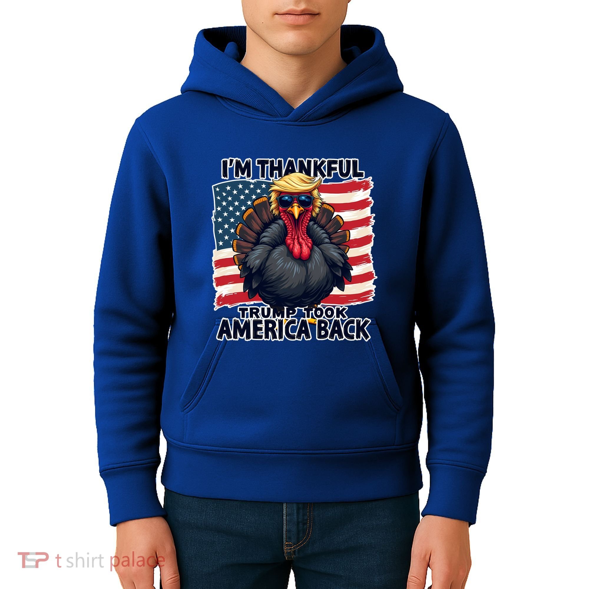 Make Thanksgiving Great Again Funny Turkey Trump American Gift Kids Hoodie