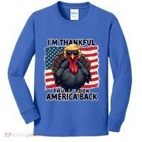 Make Thanksgiving Great Again Funny Turkey Trump American Gift Kids Long Sleeve Shirt thumb 0