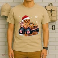 Monster Truck Gingerbread Man Funny Christmas Baking Cookies T-Shirt thumb 6