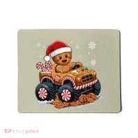 Monster Truck Gingerbread Man Funny Christmas Baking Cookies Mousepad thumb 0