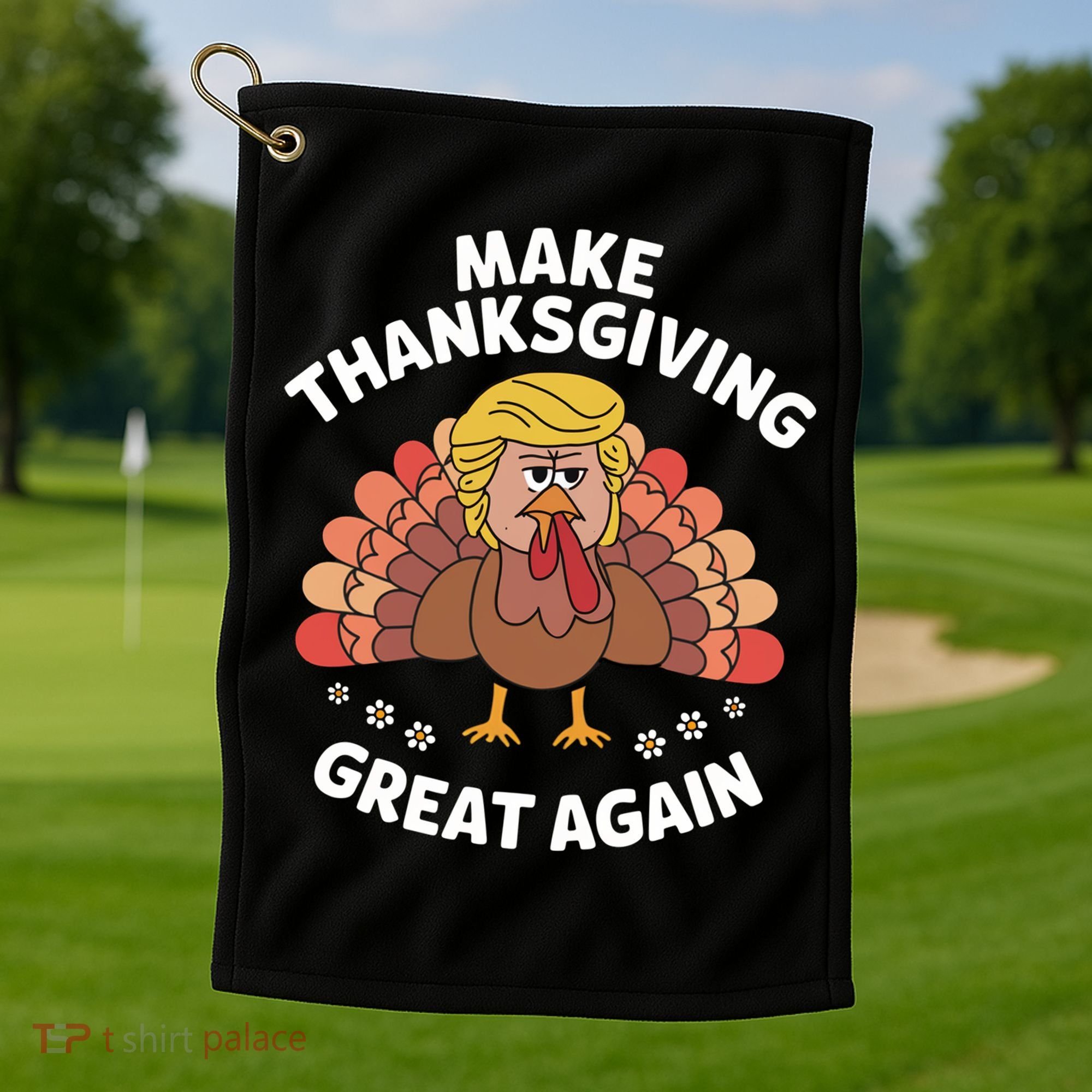 Make Thanksgiving Great Again Theme Golf Towel