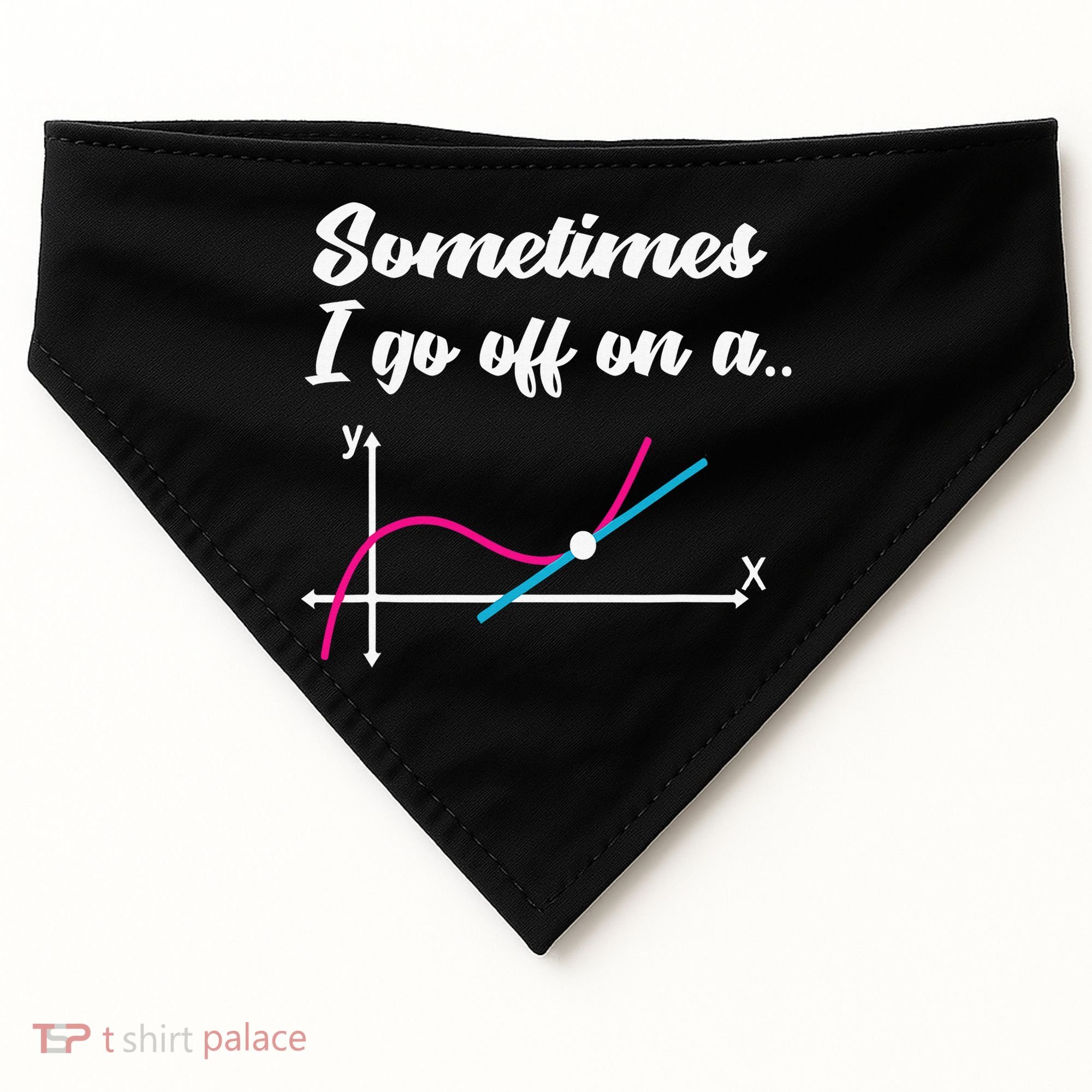Math Teacher Gifts Sometimes I go off on a tangent USA-Made Doggie Bandana