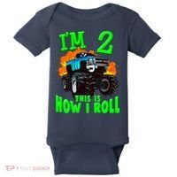 Monster Truck Girl Boy Im 2 This Is How I Roll Baby Bodysuit thumb 0