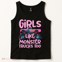 Monster Truck Girls Like Monsters Too Birthday Gifts Tank Top thumb 2