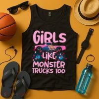 Monster Truck Girls Like Monsters Too Birthday Gifts Tank Top thumb 4