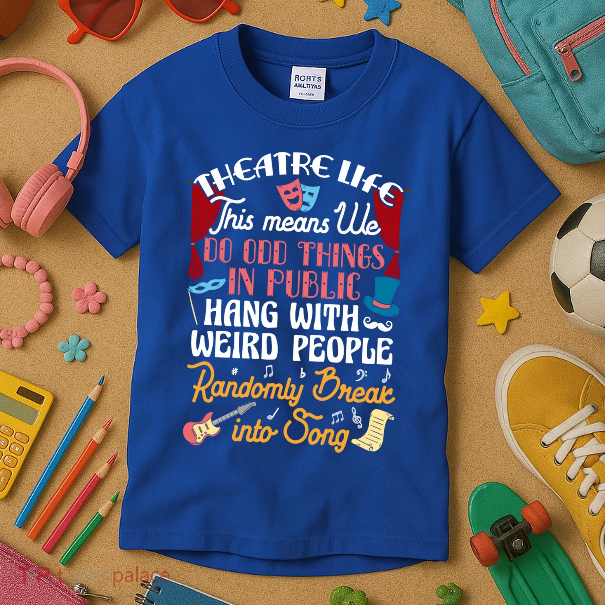 Musical Theater Gift Acting Theatre Nerd Drama Gift Kids T-Shirt