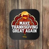 Make Thanksgiving Great Again Trump Turkey Coaster thumb 0