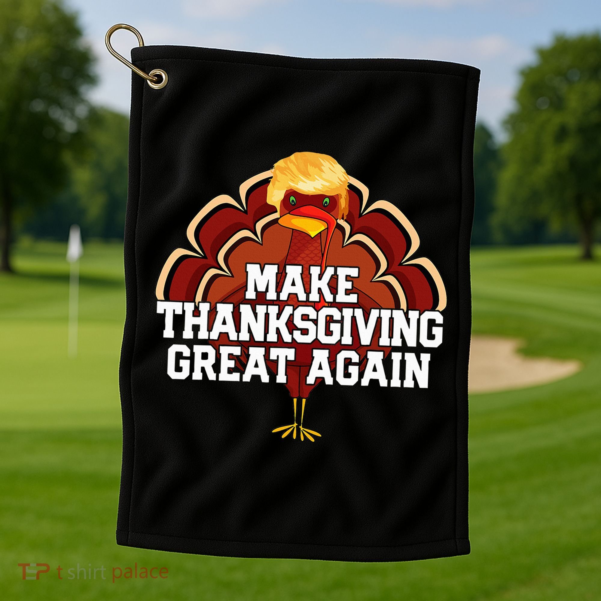 Make Thanksgiving Great Again Trump Turkey Golf Towel