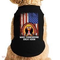 Make Thanksgiving Great Again Funny Trump Turkey Gift Doggie Tank thumb 0