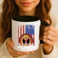 Make Thanksgiving Great Again Funny Trump Turkey Gift Coffee Mug thumb 3
