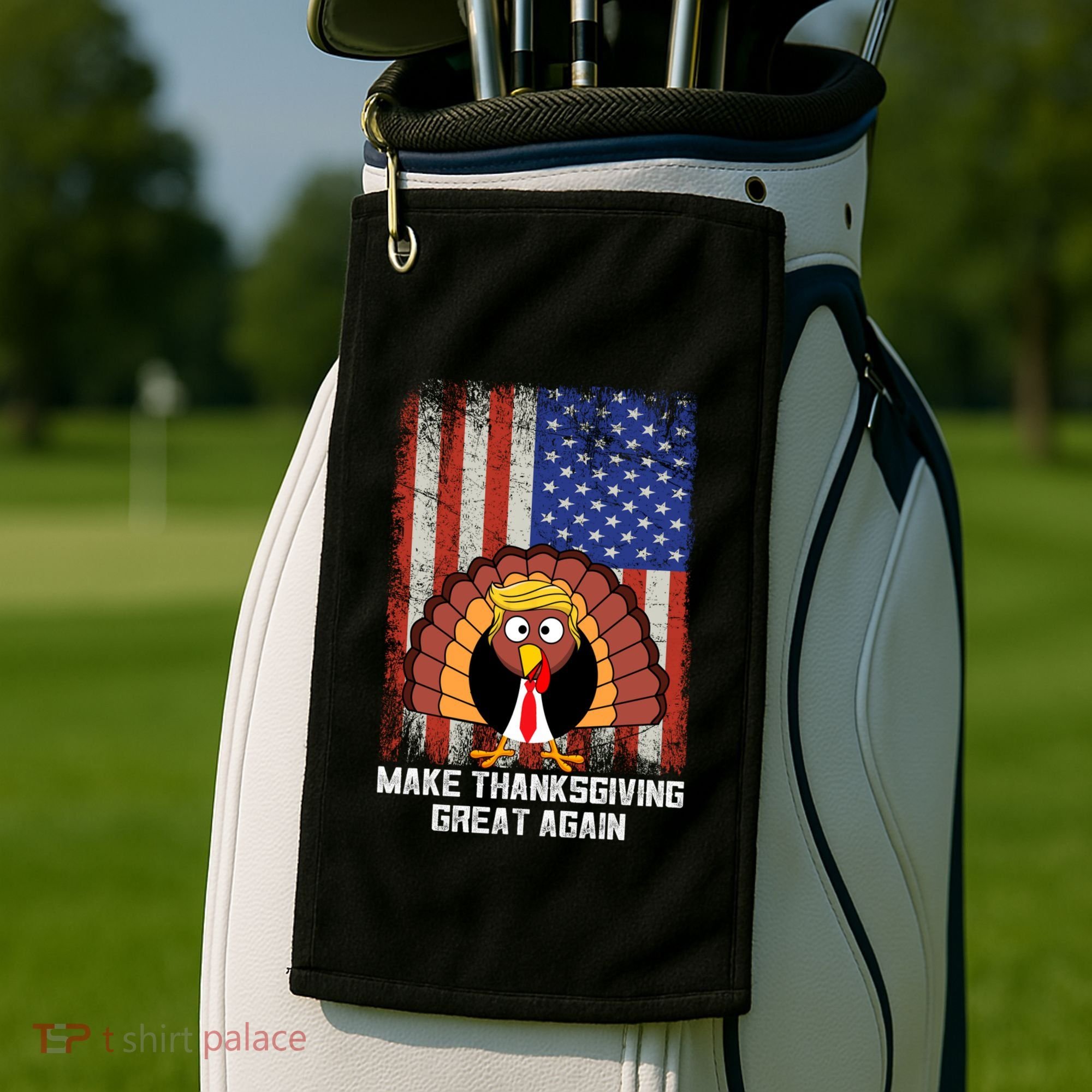 Make Thanksgiving Great Again Funny Trump Turkey Gift Golf Towel