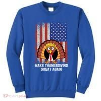 Make Thanksgiving Great Again Funny Trump Turkey Gift Sweatshirt thumb 0
