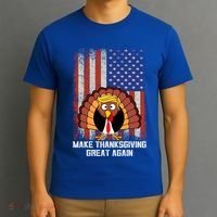Make Thanksgiving Great Again Funny Trump Turkey Gift T-Shirt thumb 3