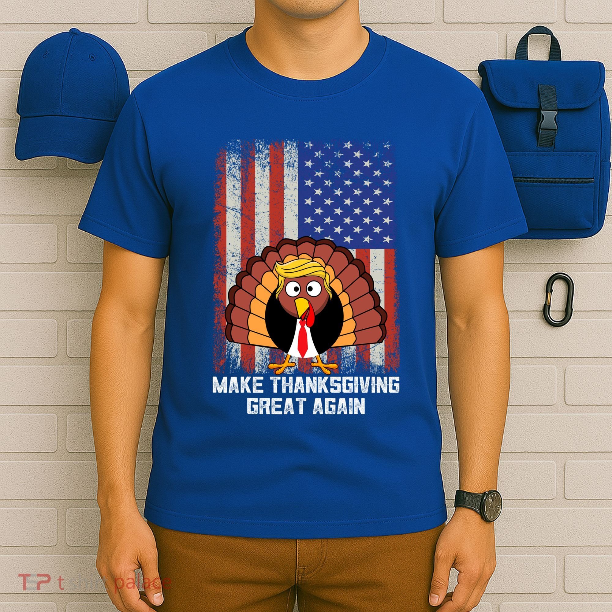 Make Thanksgiving Great Again Funny Trump Turkey Gift T-Shirt