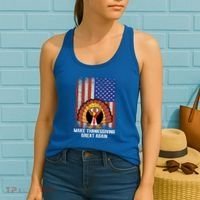 Make Thanksgiving Great Again Funny Trump Turkey Gift Women's Tank Top thumb 2