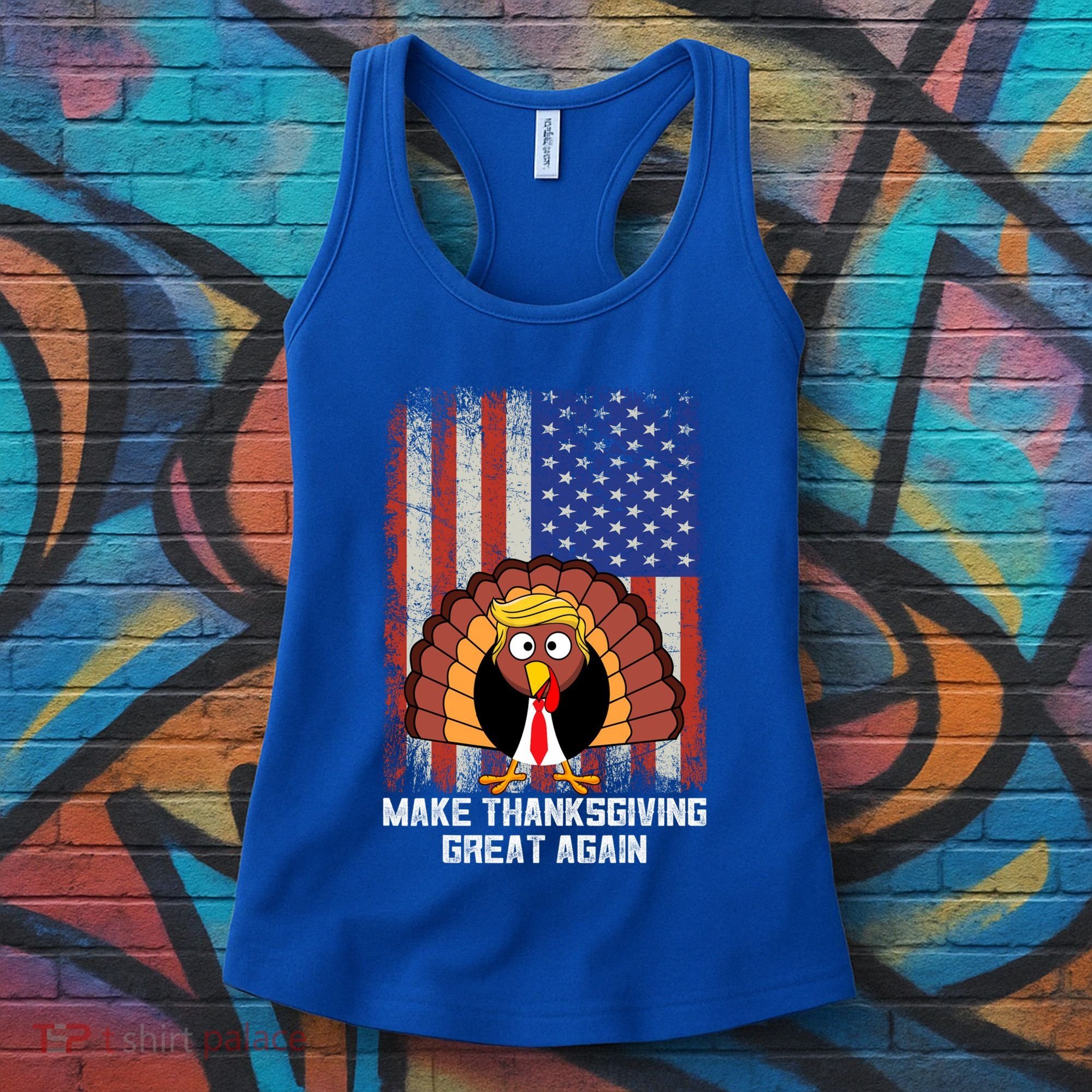 Make Thanksgiving Great Again Funny Trump Turkey Gift Women's Tank Top