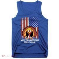 Make Thanksgiving Great Again Funny Trump Turkey Gift Tank Top thumb 0