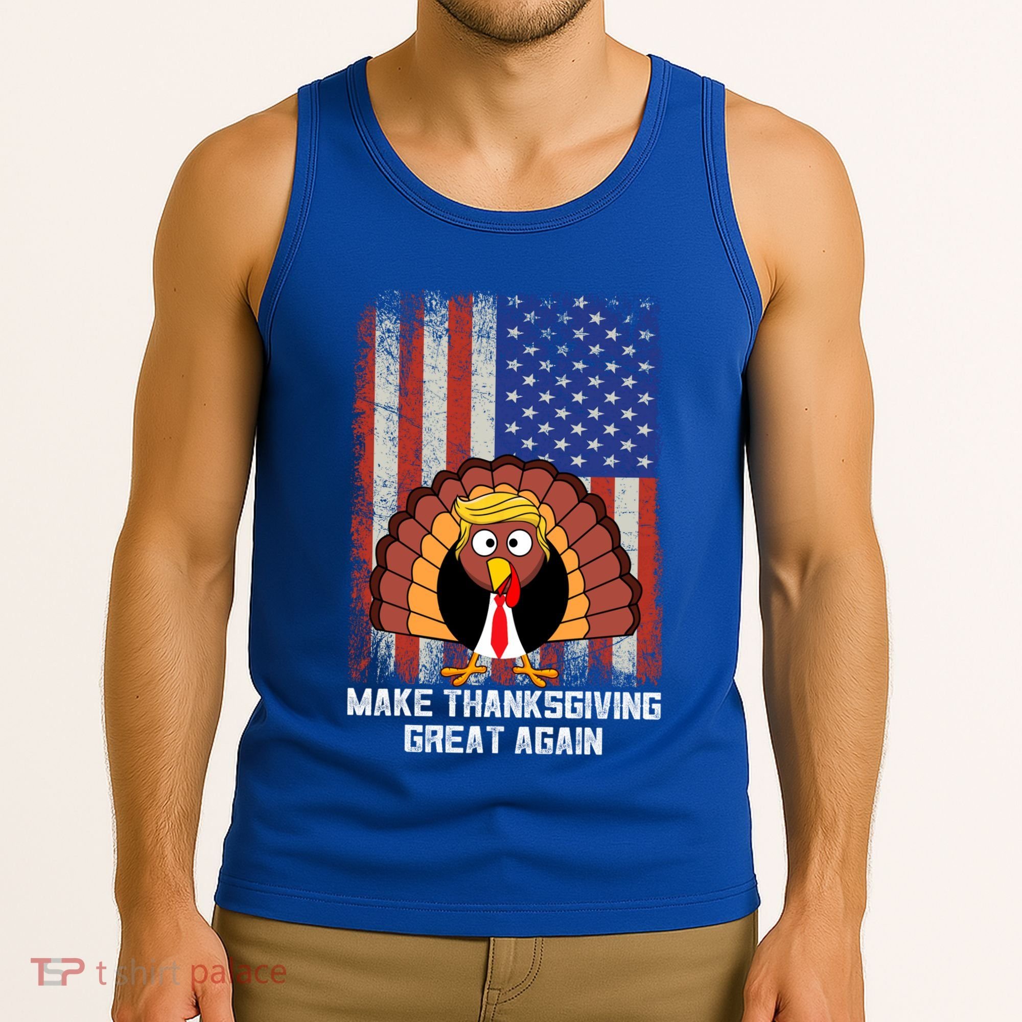Make Thanksgiving Great Again Funny Trump Turkey Gift Tank Top