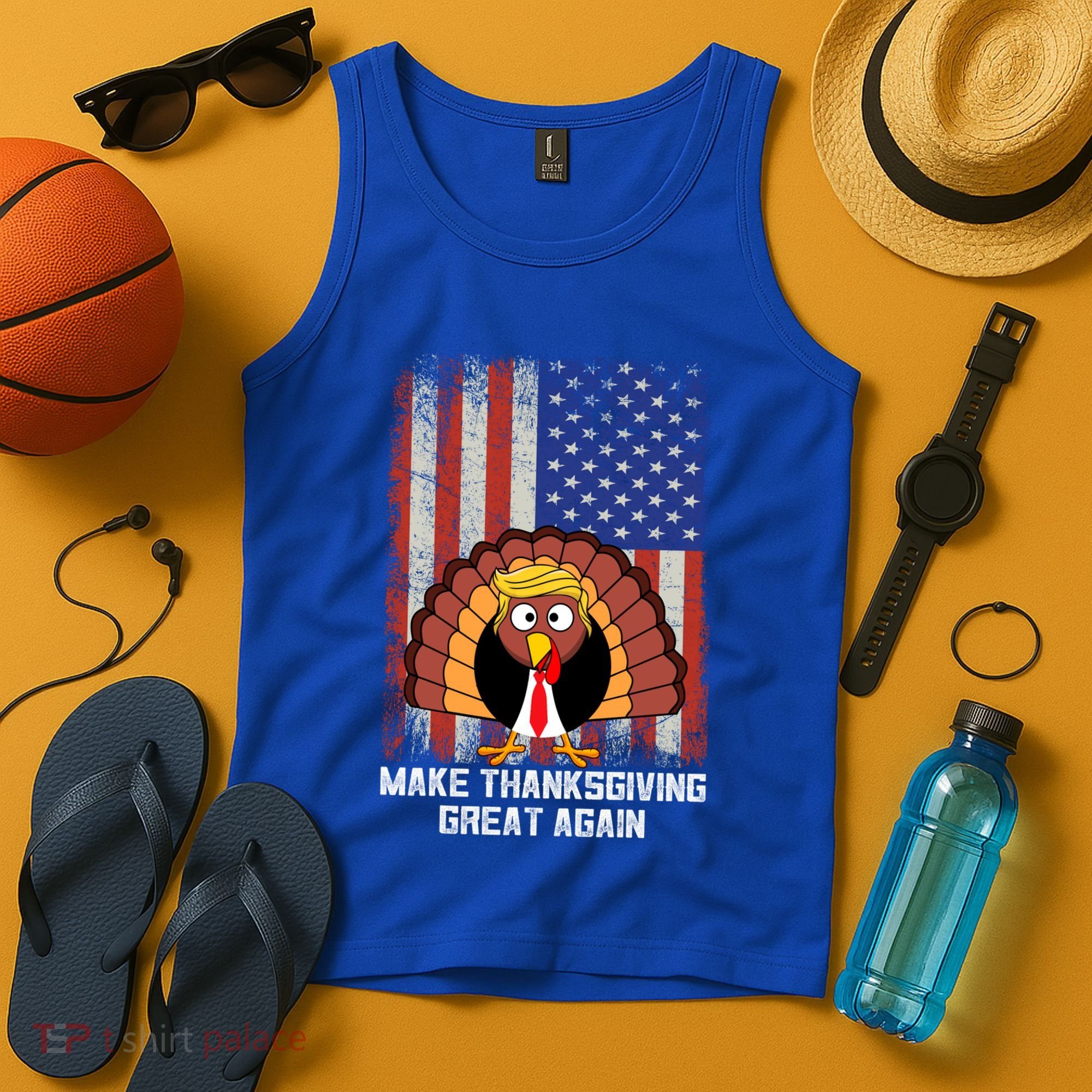 Make Thanksgiving Great Again Funny Trump Turkey Gift Tank Top