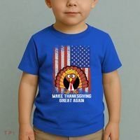 Make Thanksgiving Great Again Funny Trump Turkey Gift Toddler T-Shirt thumb 2