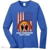 Make Thanksgiving Great Again Funny Trump Turkey Gift Women's Long Sleeve Shirt thumb 0