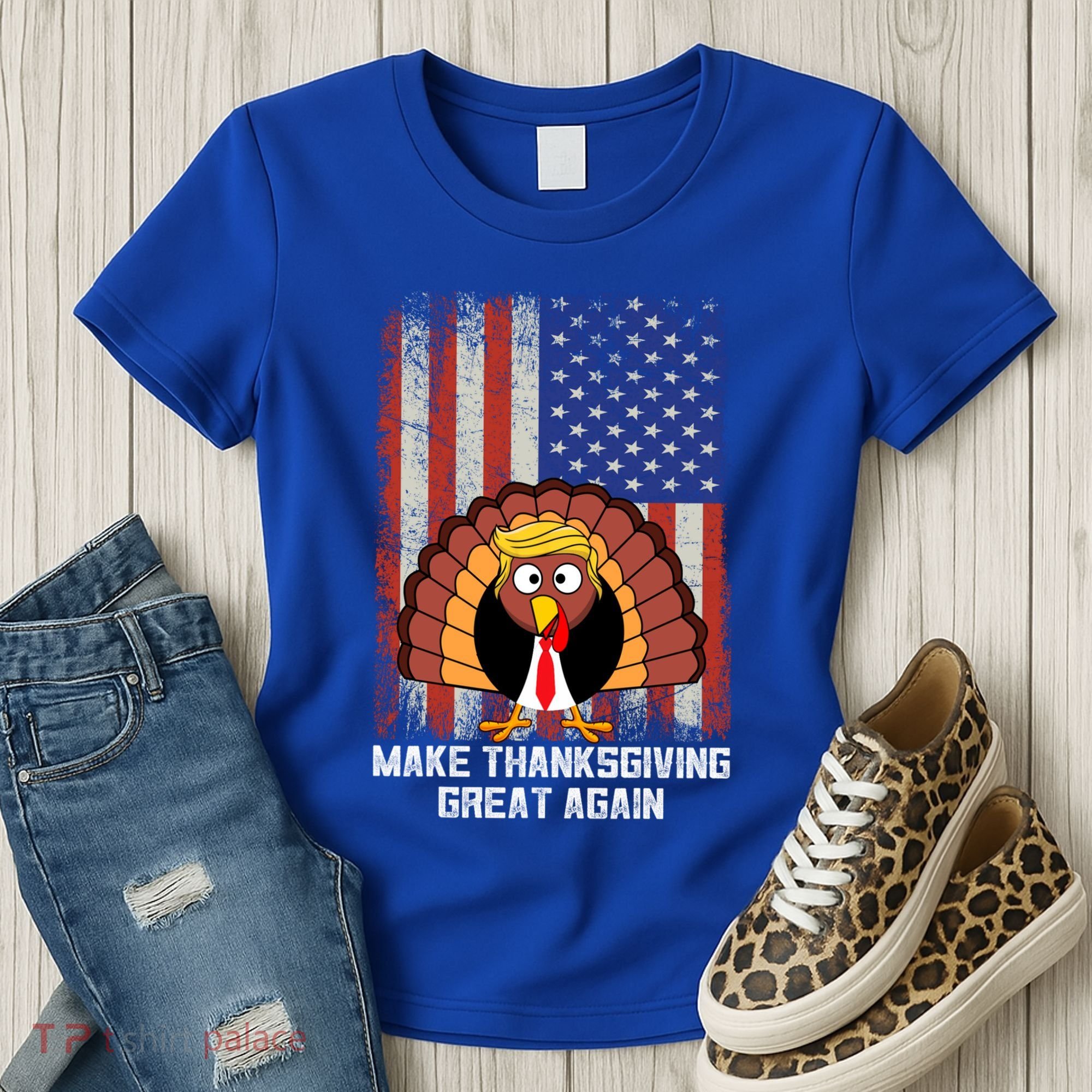 Make Thanksgiving Great Again Funny Trump Turkey Gift Women's T-Shirt