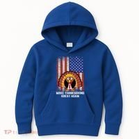 Make Thanksgiving Great Again Funny Trump Turkey Gift Kids Hoodie thumb 0