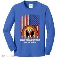 Make Thanksgiving Great Again Funny Trump Turkey Gift Kids Long Sleeve Shirt thumb 0