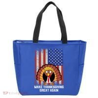 Make Thanksgiving Great Again Funny Trump Turkey Gift Tote Bag thumb 0