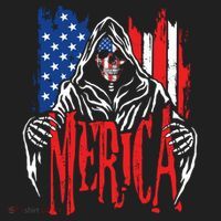Merica The Grim Reaper Skull American Flag 4th Of July Gift Beanie thumb 2