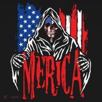 Merica The Grim Reaper Skull American Flag 4th Of July Gift Women's Hoodie thumb 2