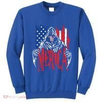 Merica The Grim Reaper Skull American Flag 4th Of July Gift Sweatshirt thumb 0