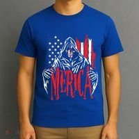 Merica The Grim Reaper Skull American Flag 4th Of July Gift T-Shirt thumb 3