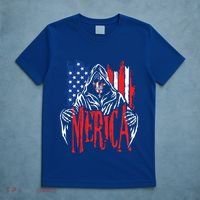 Merica The Grim Reaper Skull American Flag 4th Of July Gift T-Shirt thumb 5