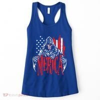 Merica The Grim Reaper Skull American Flag 4th Of July Gift Women's Tank Top thumb 0