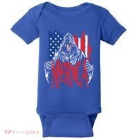 Merica The Grim Reaper Skull American Flag 4th Of July Gift Baby Bodysuit thumb 0