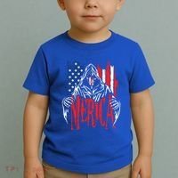 Merica The Grim Reaper Skull American Flag 4th Of July Gift Toddler T-Shirt thumb 2