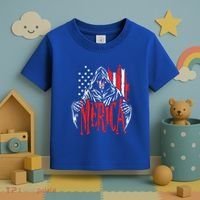 Merica The Grim Reaper Skull American Flag 4th Of July Gift Toddler T-Shirt thumb 3