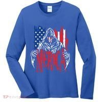 Merica The Grim Reaper Skull American Flag 4th Of July Gift Women's Long Sleeve Shirt thumb 0