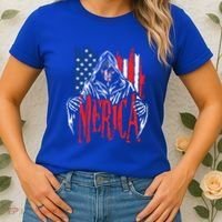 Merica The Grim Reaper Skull American Flag 4th Of July Gift Women's T-Shirt thumb 2