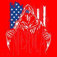 Merica The Grim Reaper Skull American Flag 4th Of July Gift Santa Hat thumb 1