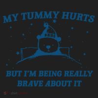 My Tummy Hurts Funny Bear Retro Cartoon Meme Women's Sweatshirt thumb 2