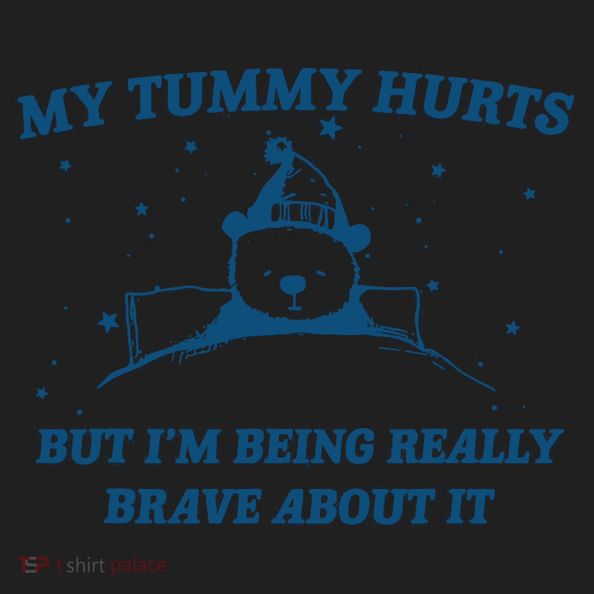 My Tummy Hurts Funny Bear Retro Cartoon Meme Women's Sweatshirt