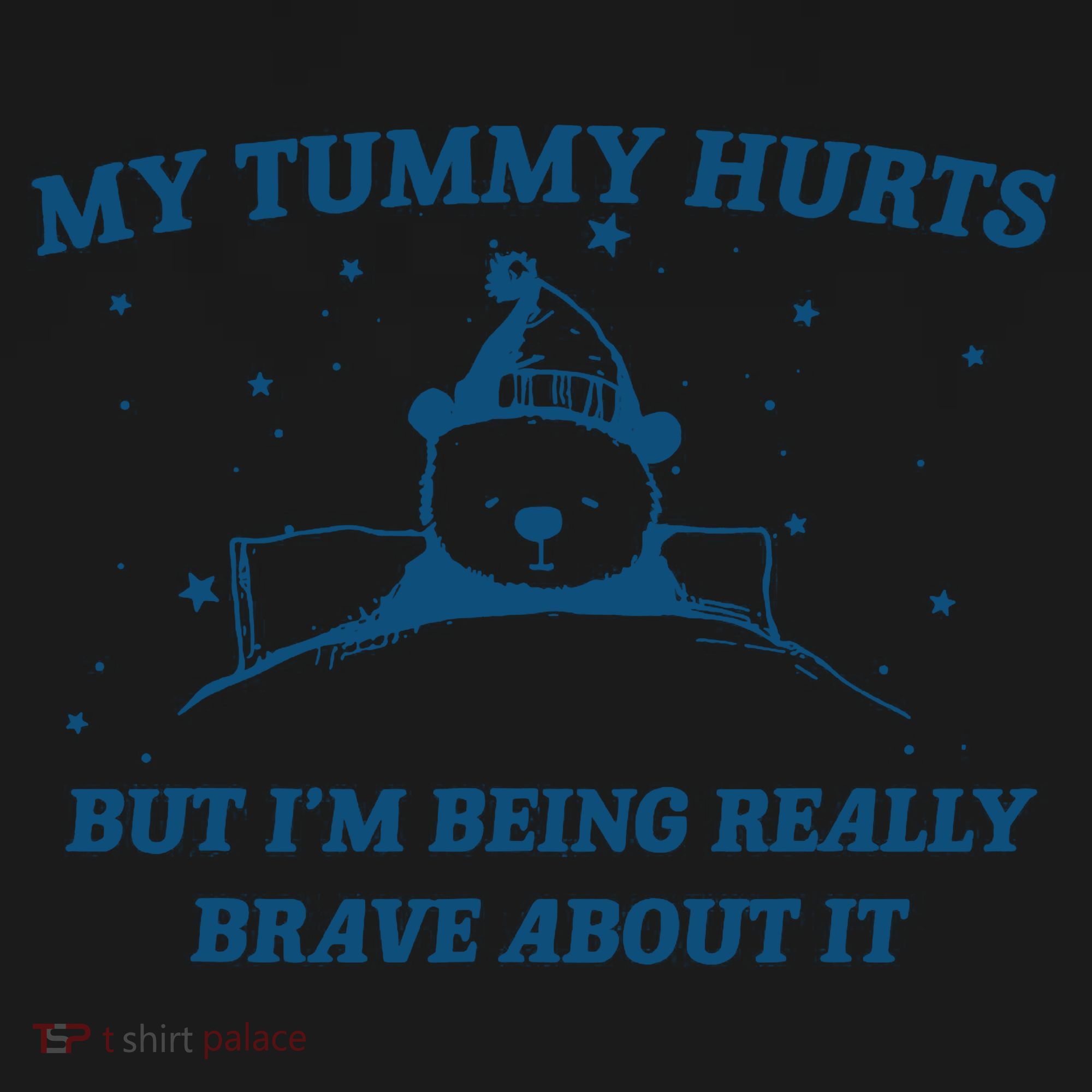 My Tummy Hurts Funny Bear Retro Cartoon Meme Coaster