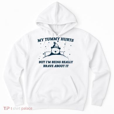My Tummy Hurts Funny Bear Retro Cartoon Meme Hoodie